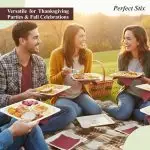 Perfect Stix Thanksgiving Plates and Napkins Set, 25 Large 10-Inch and 25 Small 7-Inch Wooden Plates with 50 Burgundy 2-Ply Dinner Napkins - Image 6