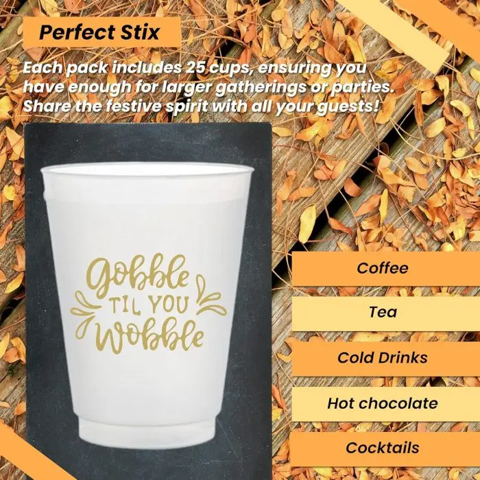 Perfect Stix 16oz Frost Flex Cups with Gobble Till You Wobble