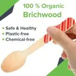 Perfect Stix Red And Green Striped Candy Cane Christmas Wooden Spoons. Pack of 125 Count. 6.25 Inches Wooden Eco-Friendly Spoons. - Image 3
