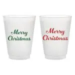 Perfect Stix 16oz Plastic Frost Flex Cups with Merry Christmas Print (Pack of 10ct), Frost Flex 16-Merry Christmas-10ct
