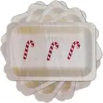 Perfect Stix Christmas Candy Cane Design 7 Inch Wooden Disposable Plates, Pack of 30ct - Image 2