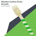 Perfect Stix Red And Green Striped Wooden Printed Forks. Pack of 100 Printed Forks in Red And Green. 6 Inches in Length.Eco-Friendly. - Image 5