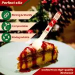 Perfect Stix Wooden Disposable Forks, Red and Green Christmas Design, 6 Inch, 100 Count - Image 5