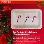 Perfect Stix Christmas Candy Cane Design 7 Inch Wooden Disposable Plates, Pack of 30ct - Image 3