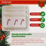 Perfect Stix Christmas Candy Cane Design 7 Inch Wooden Disposable Plates, Pack of 30ct - Image 6