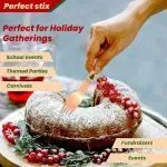 Perfect Stix Wooden Disposable Forks, Red and Green Christmas Design, 6 Inch, 100 Count - Image 2