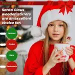 Perfect Stix - Cocktail 6 R- Santa Claus-50 6" Wooden Cocktail/Drink Stirrers with Santa Claus Pack of 50ct - Image 6