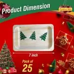 Perfect Stix 7-Christmas Trees-25ct 7" Disposable Wooden Plate with Christmas Tree Print - Pack of 25ct - Image 2