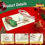 Perfect Stix 7" Disposable Wooden Plates with Merry Christmas Print - Pack of 25ct, Merry Christmas Plates - Image 3