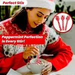 Perfect Stix Christmas Candy Cane Peppermint Spoonz.Edible Stirring Beverage Spoonz. Hot Chocolate Cocoa Tea Coffee Cocktail.Holiday Christmas Spoonz. Pack of 12 Spoonz. - Image 7