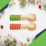 Perfect Stix Red And Green Striped Candy Cane Christmas Wooden Spoons. Pack of 125 Count. 6.25 Inches Wooden Eco-Friendly Spoons. - Image 2