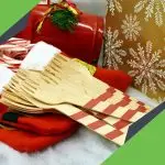 Perfect Stix Red And Green Striped Wooden Printed Forks. Pack of 100 Printed Forks in Red And Green. 6 Inches in Length.Eco-Friendly. - Image 3