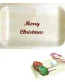 7" Disposable Wooden Plates with Merry Christmas Print