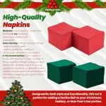 Perfect Stix Christmas Cocktail Party Red and Green Napkins and Nice and Naughty Cocktail Printed Stirrers, Pack of 150ct - Image 5