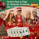 Perfect Stix 7-Christmas Trees-25ct 7" Disposable Wooden Plate with Christmas Tree Print - Pack of 25ct - Image 7