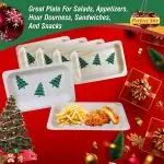 Perfect Stix 7-Christmas Trees-25ct 7" Disposable Wooden Plate with Christmas Tree Print - Pack of 25ct - Image 6