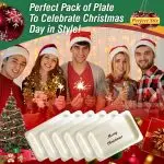 Perfect Stix 7" Disposable Wooden Plates with Merry Christmas Print - Pack of 25ct, Merry Christmas Plates - Image 7