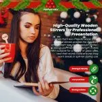 Perfect Stix Christmas Cocktail Party Red and Green Napkins and Nice and Naughty Cocktail Printed Stirrers, Pack of 150ct - Image 6