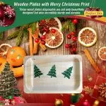 Perfect Stix 7-Christmas Trees-25ct 7" Disposable Wooden Plate with Christmas Tree Print - Pack of 25ct - Image 4