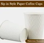 12oz Double Wall Ripple White Paper Coffee Cups - Image 3