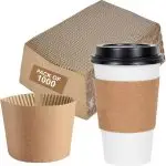 Coffee Sleeves for 10-20oz Cups - Case Pack of 1000 CT, Natural Kraft Brown. Pack of 1000 Count