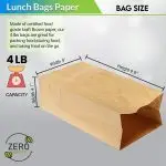 Perfect Stix 4lb Brown Paper Lunch Bags - Pack of 50ct, Disposable, Fold Top Closure - Image 3