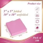 Perfect Stix- 2ply Pink Beverage Napkins -5" x 5"-Pack of 100ct - Image 2