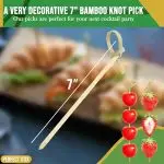 7 Inch Bamboo Knot Picks - Appetizer, Sandwich, & Cocktail Drinks Skewer Toothpick - Image 2
