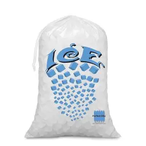Perfect Stix 10 lb Plastic Ice Bags with Cotton Draw String
