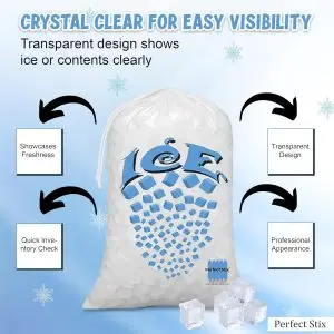 Perfect Stix 10 lb Plastic Ice Bags with Cotton Draw String